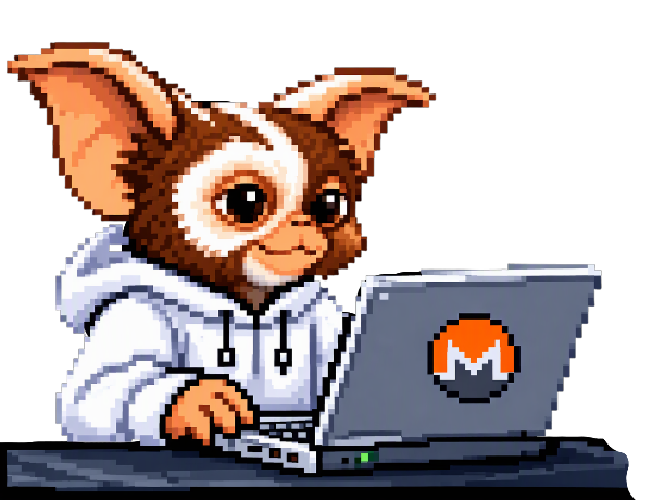 Placeholder for Gizmo working at a laptop